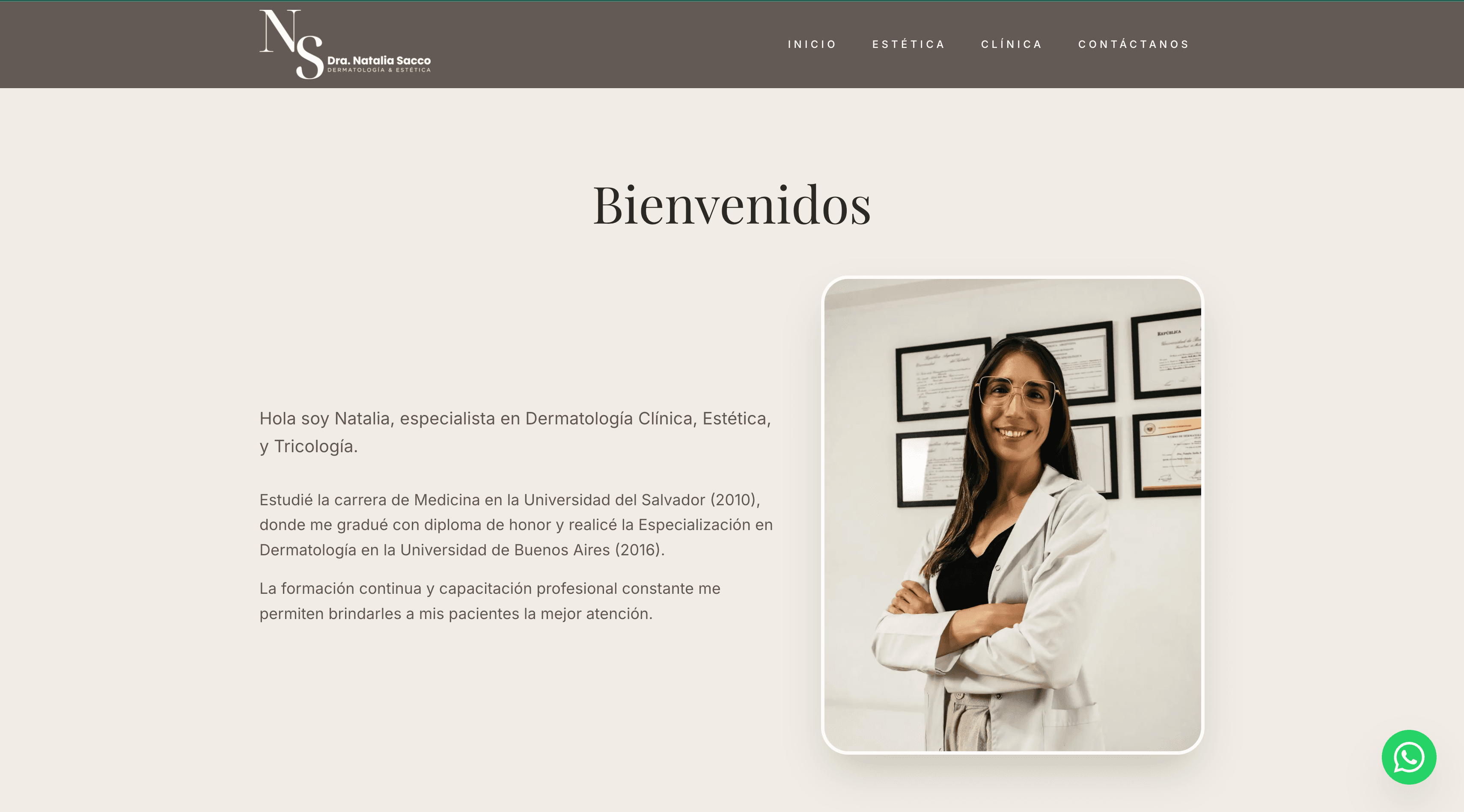 Sitio Web Dermatologia Sacco